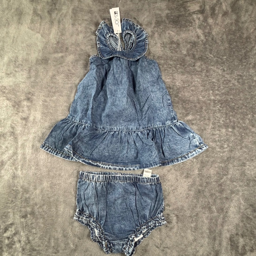 Joe's Jeans Toddler Girls 24M Denim Dress and Bloomers 2 Piece Set Acid Wash